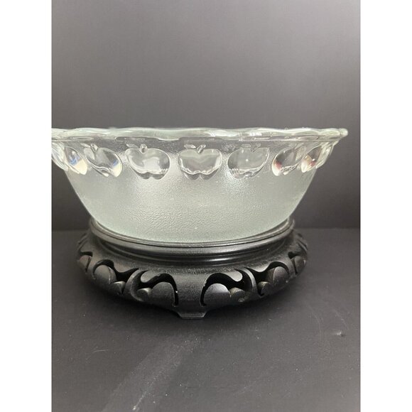 Vintage Frosted Ocean Glass Apple Serving Bowl 9” - Picture 7 of 7